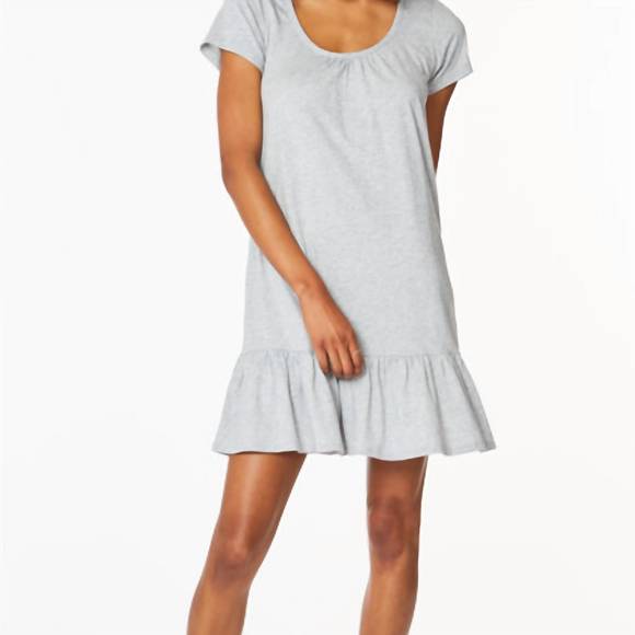 NEW BOBI short sleeve ruffle hem dress in h. grey - Picture 1 of 1